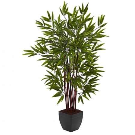 Nearly Natural 4 ft. Bamboo Silk Tree With Planter 5457